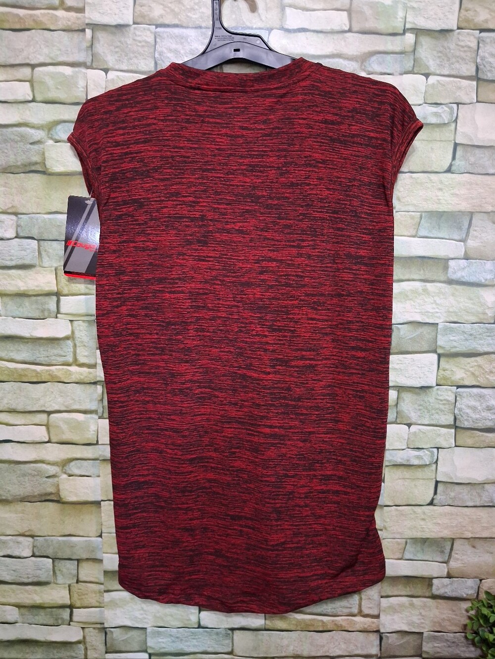 Cougar Sport Marled Red Black Performance Tee - Picture 2 of 3